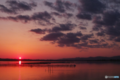 浜名湖の夕日