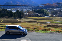 棚田と愛車