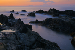 潮騒の夕景