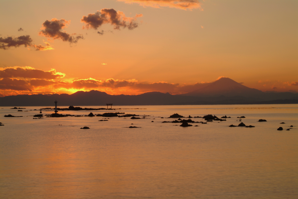 森戸の夕照