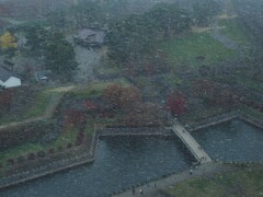 五稜郭、突然の吹雪