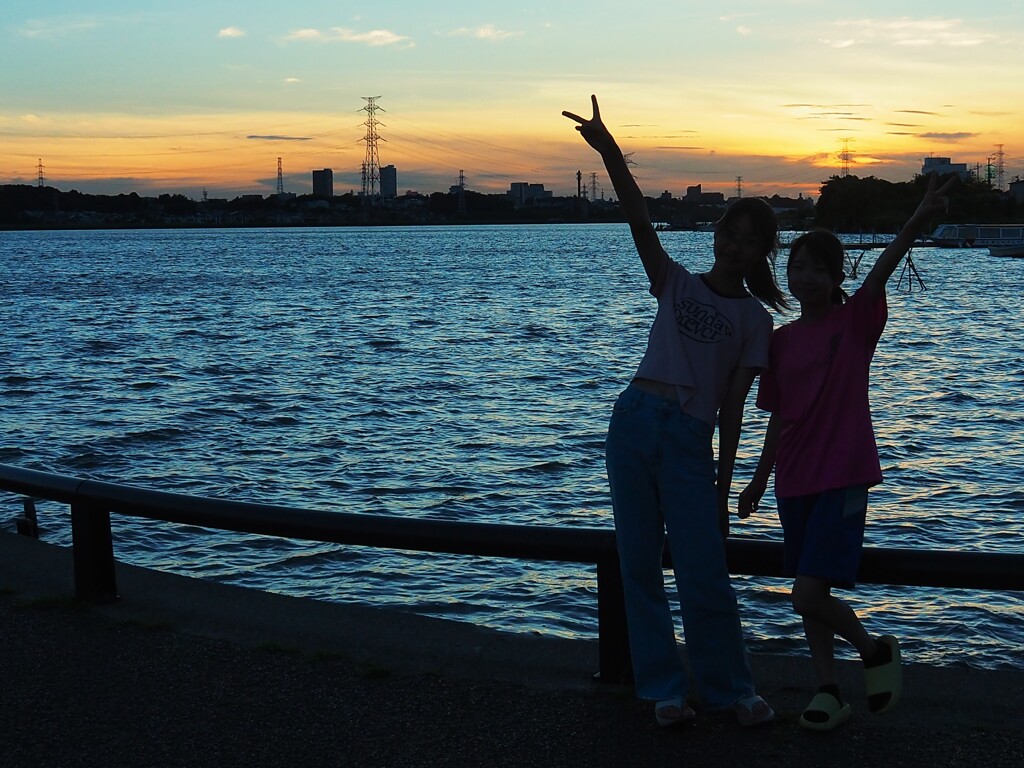 夕映えに遊ぶ♪