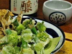 ネギ坊主の天ぷら