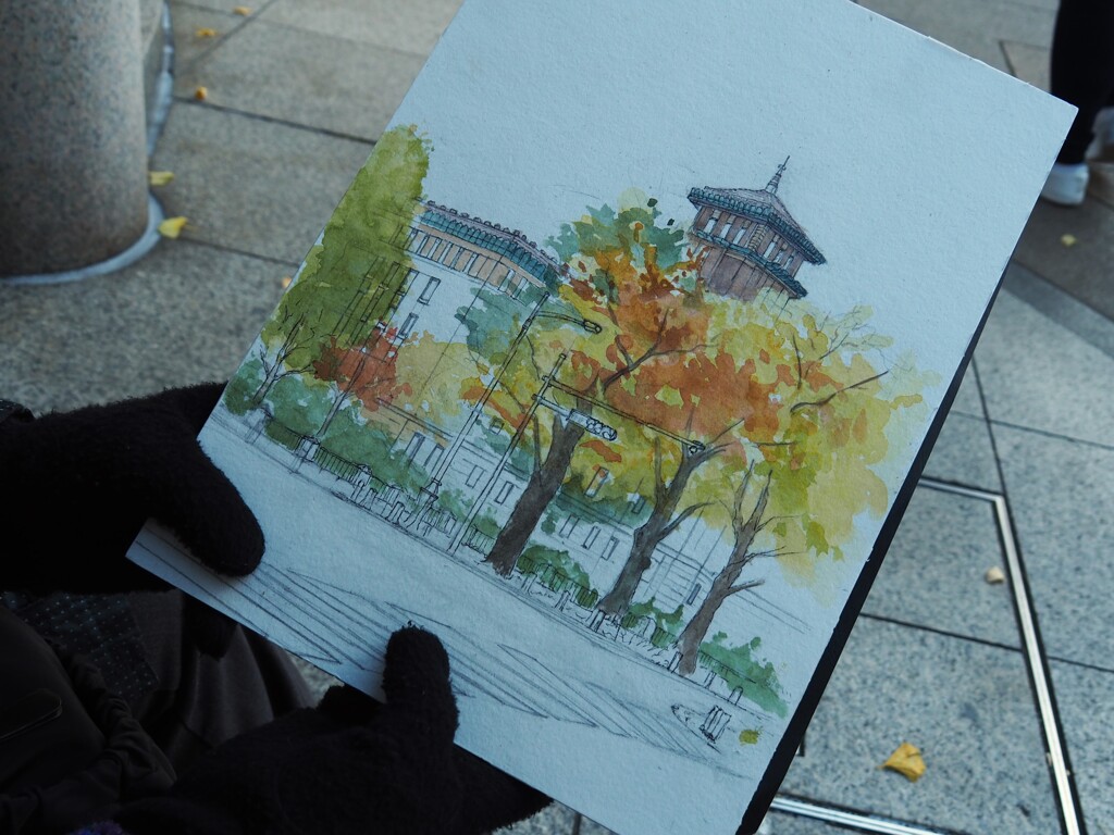 街中を描く