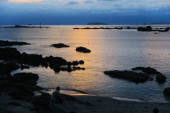 真名瀬海岸の夕日
