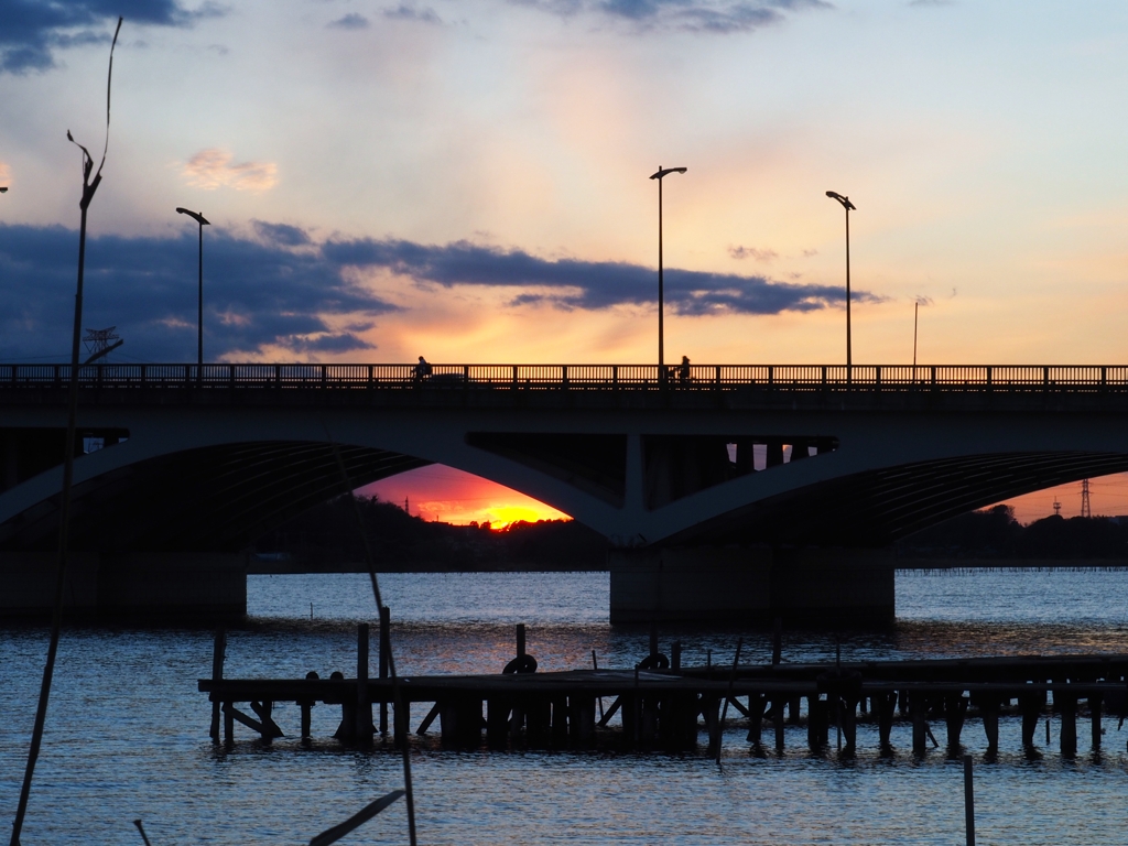 手賀沼の夕陽