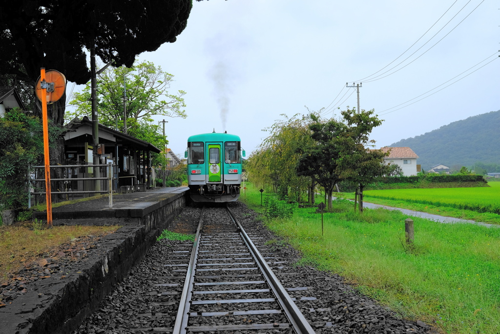 北条鉄道　網引駅な風景