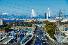 聚楽園と名古屋港と冬山