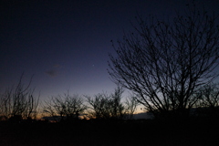 一番星と夜空のグラデーション