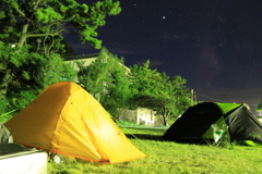 福井の星空の下でキャンプ