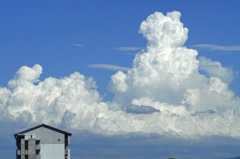 屋根より高いもこもこ雲