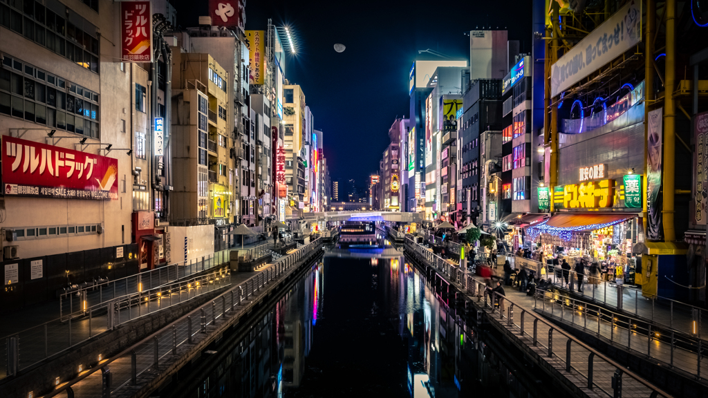 道頓堀 Photoshop 月