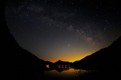 天の川に流れ星