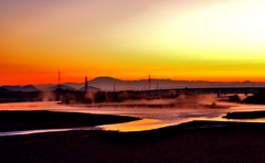 木曽川の川霧！