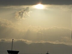雨上がりの西の空