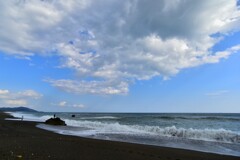 波打ち際　日出町海岸