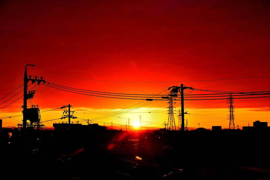 本日の朝焼け！　2　1/4