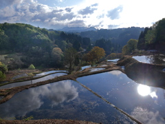 松代 蒲生の棚田（田植え前）