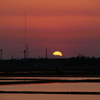 田植え前の夕景