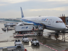 旅の一コマ　雨上がりの成田空港