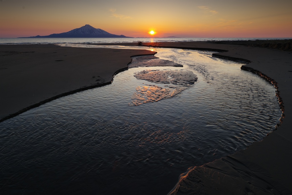 春の砂浜