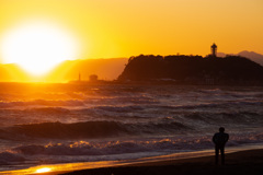 七里ヶ浜の夕日