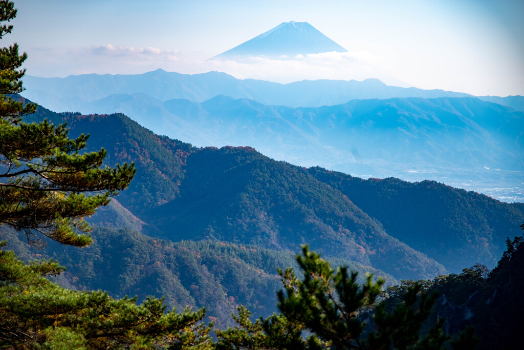 昇仙峡から見た富士山