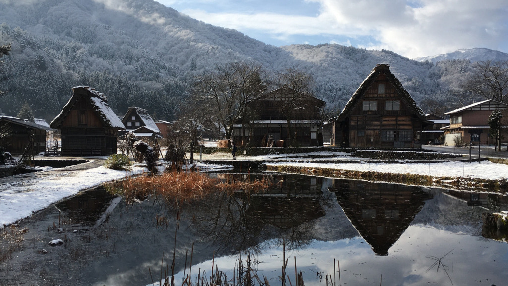 白川郷の雪景色