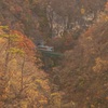鳴子峡から眺める気動車