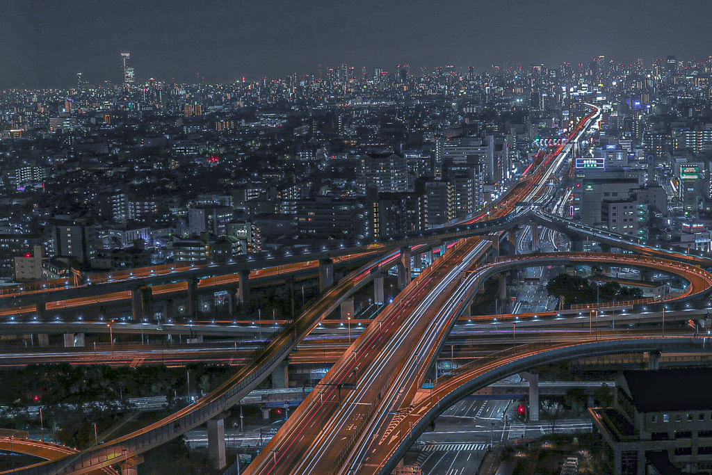 東大阪市役所展望ロビーからの夜景