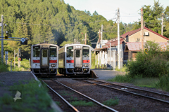 列車交換中