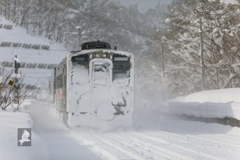 粉雪舞う(峠下駅)