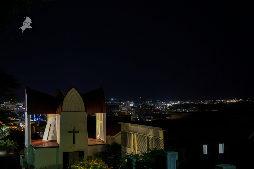 函館(２６)(函館聖ヨハネ教会 夜景)