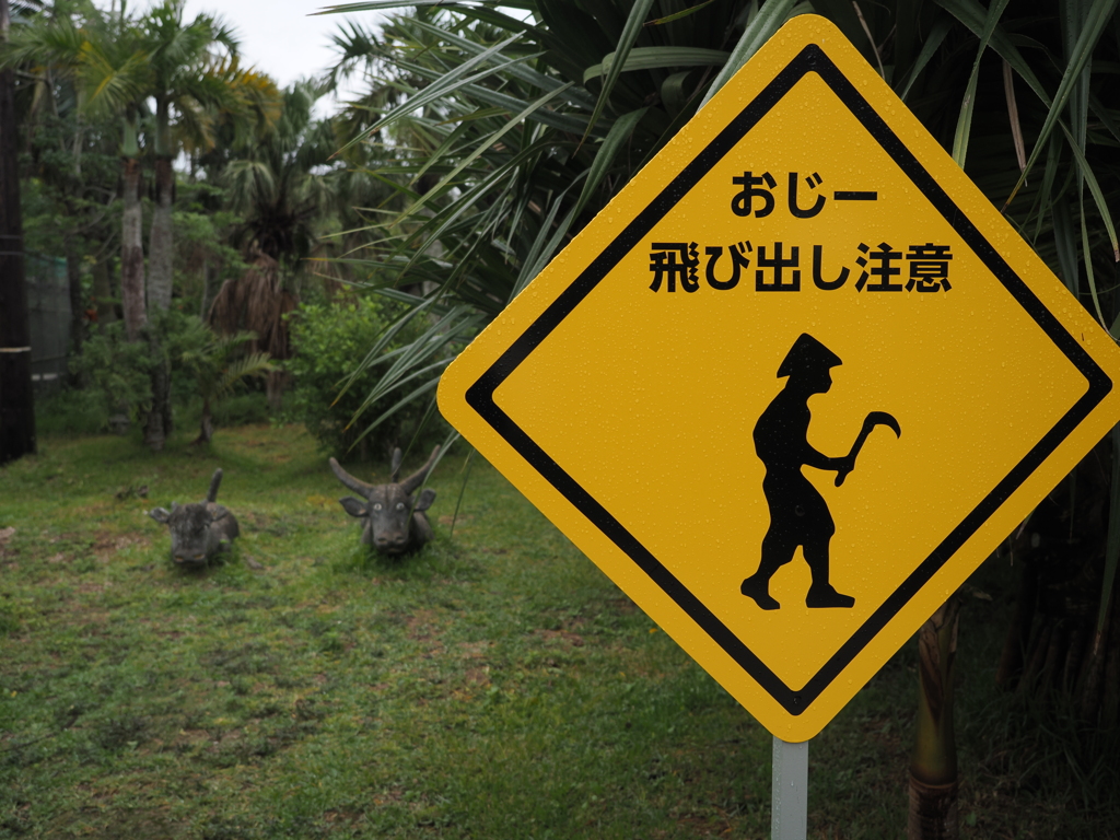 おじー飛び出し注意