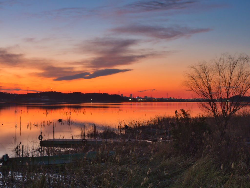 20200102_手賀沼夕焼け