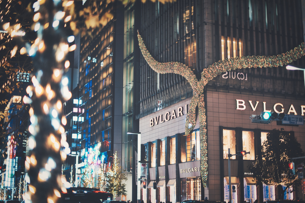 xmas litghting ginza street(bvlgari)