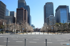 遠方に東京駅