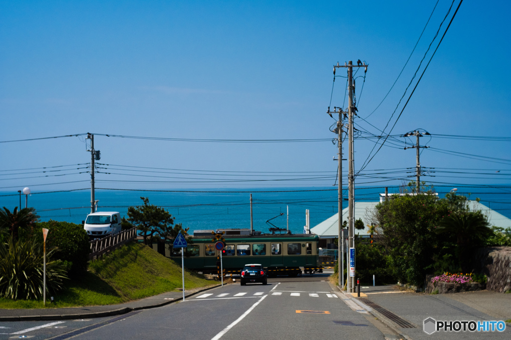 江ノ電と湘南の海