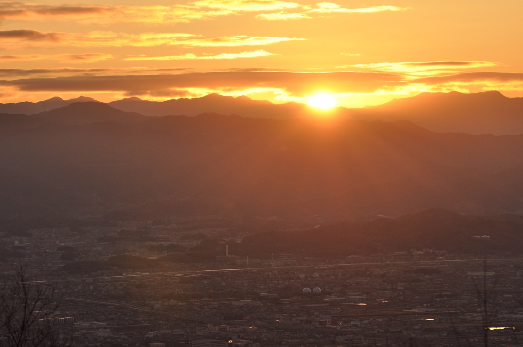 2020年、二上山から初日の出