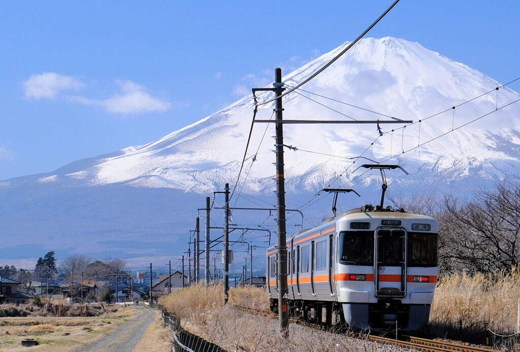 富士に向かって。