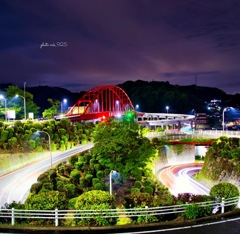 音戸大橋ループ橋の夜景