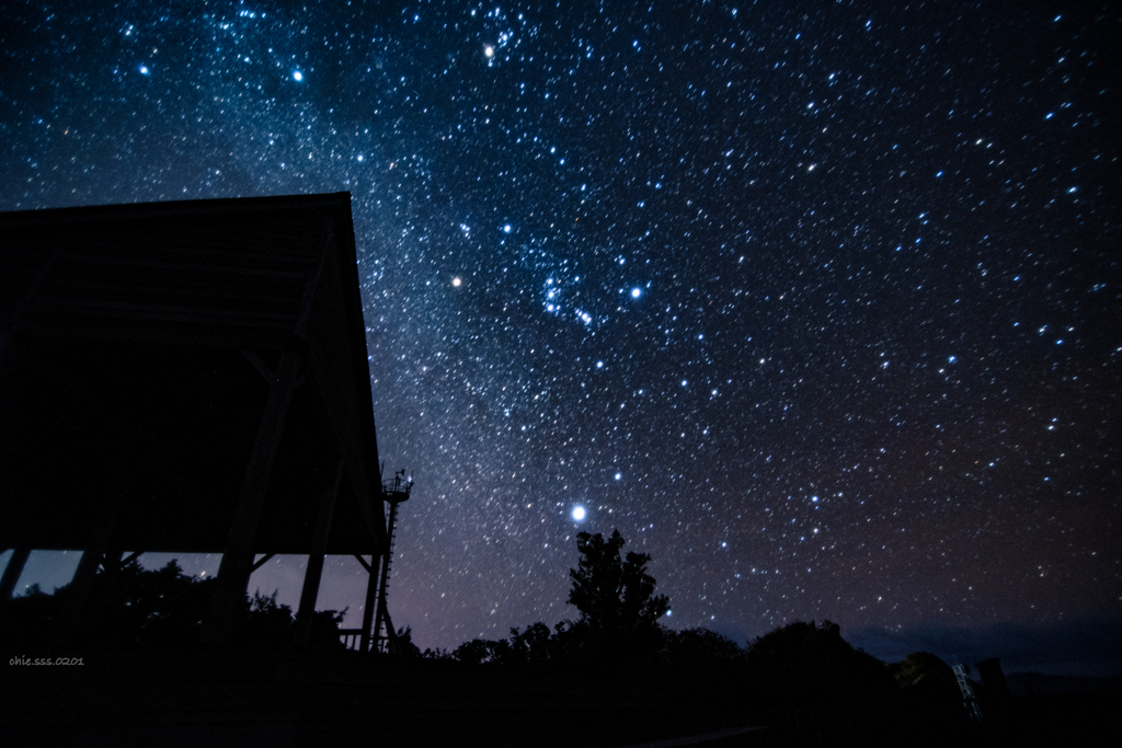 Winter night sky