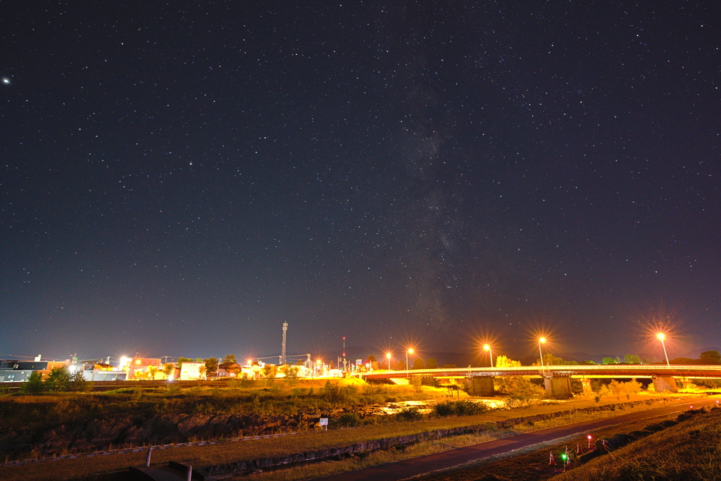 遠軽橋と星空夜景