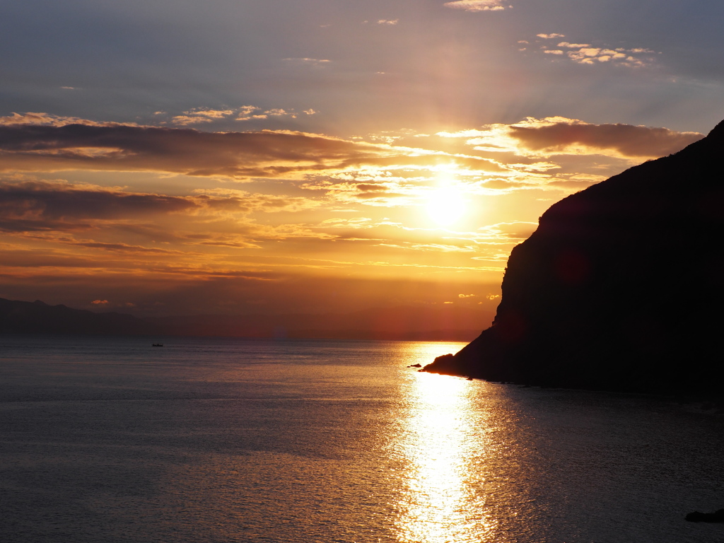 立待岬の夕日