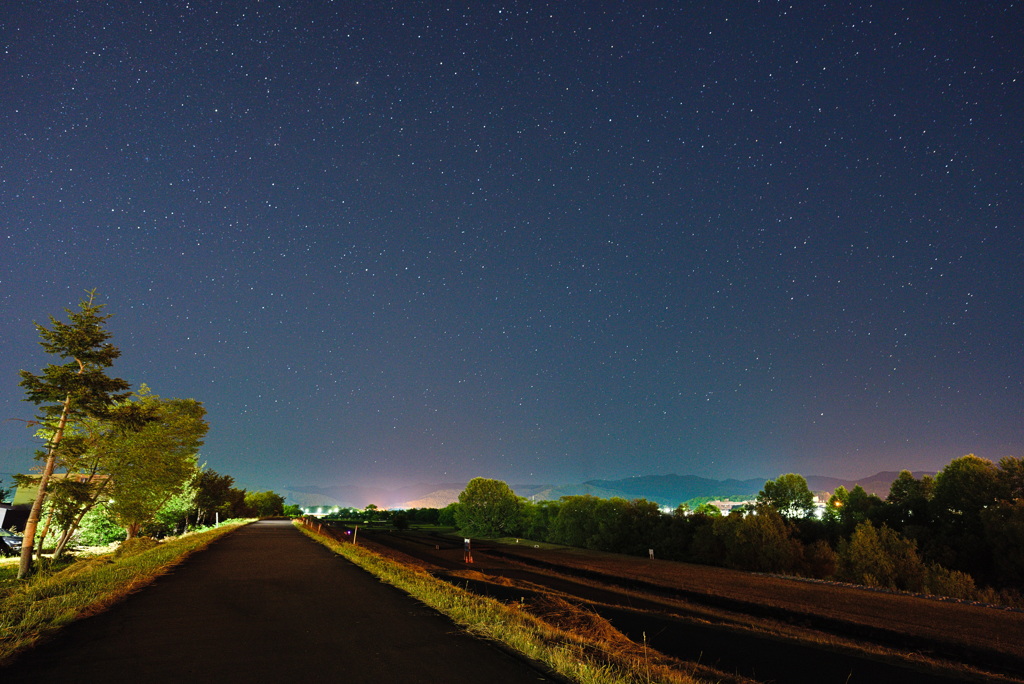 河原の星空夜景