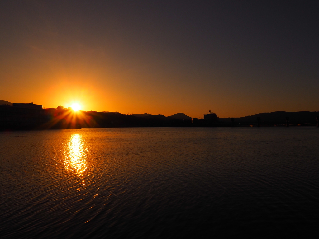 三隈川の夕焼け