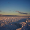 流氷の夕景