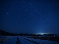 雪原と天の川