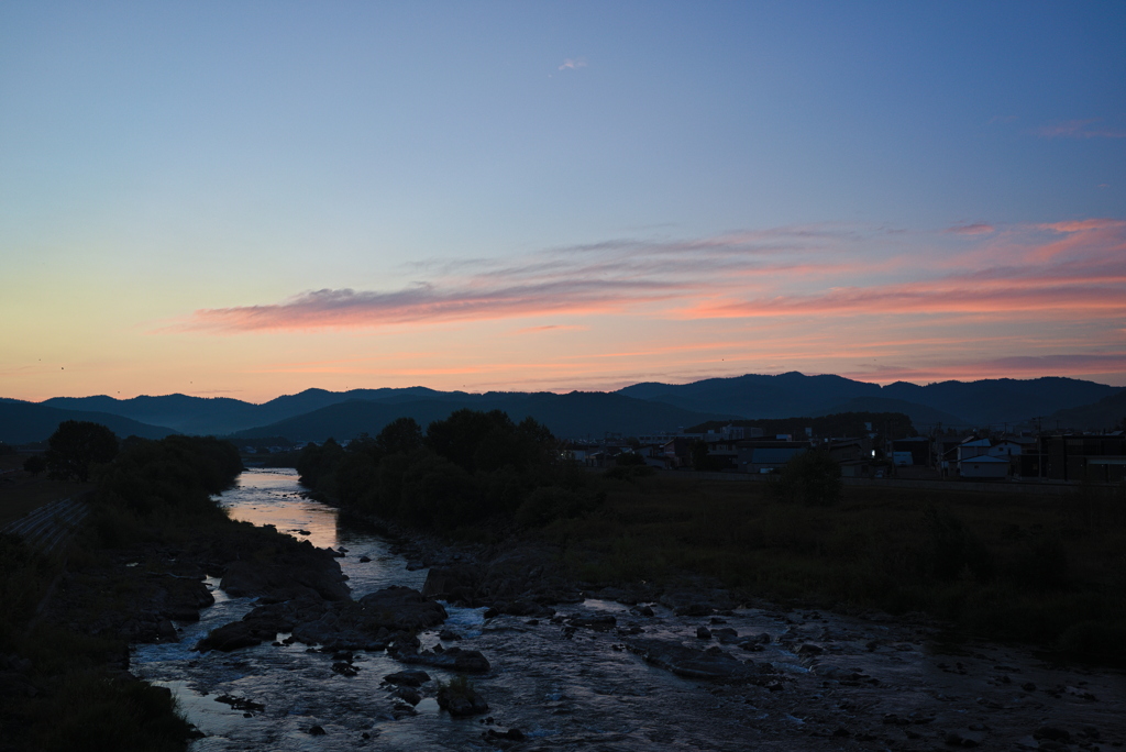 朝焼けの湧別川