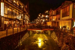 山形県　銀山温泉の夜景